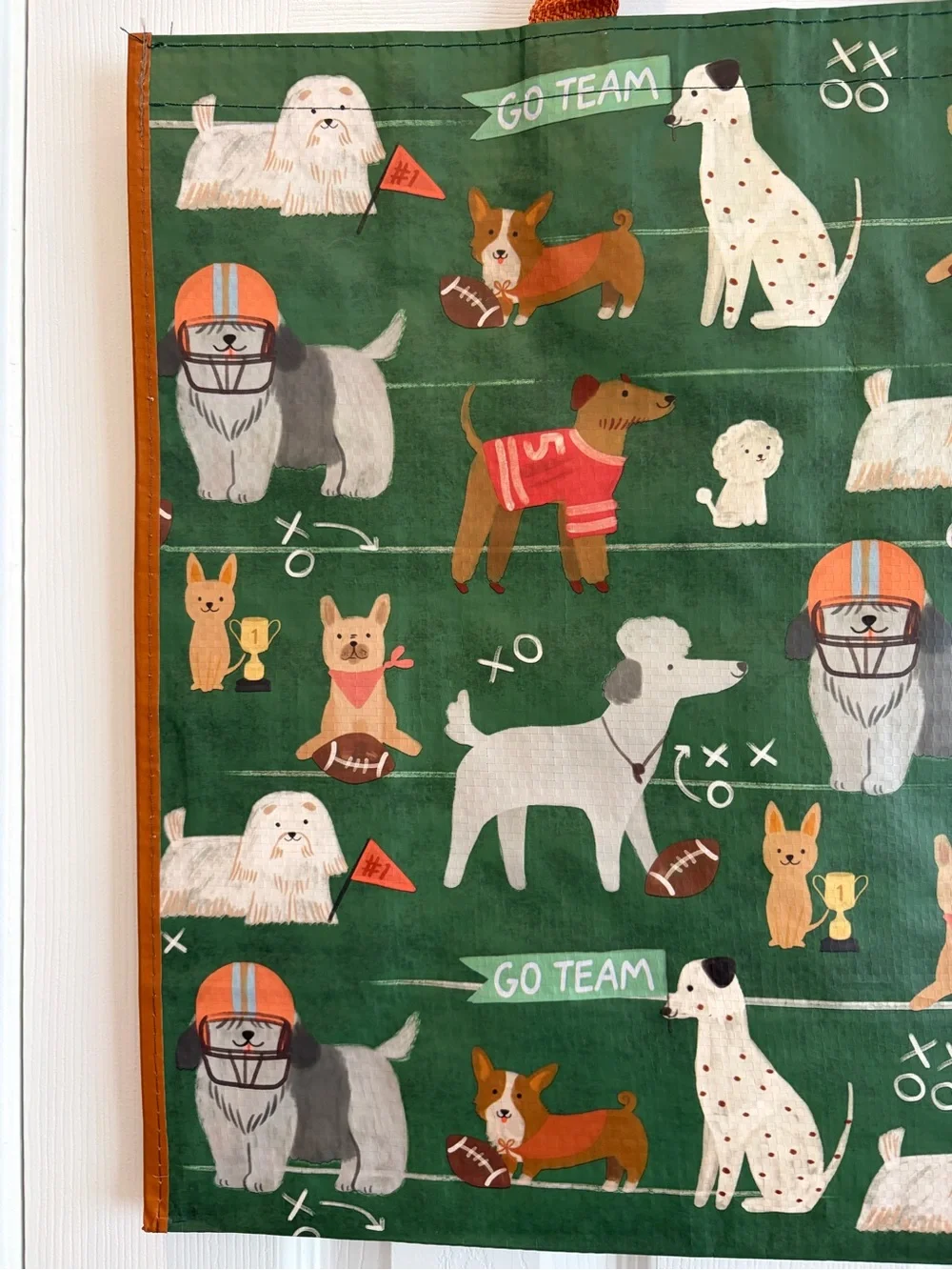 Marshalls/ TJ Maxx Dogs and Football Print Reusable Tote Bag 🐶🐾🏈🛍️